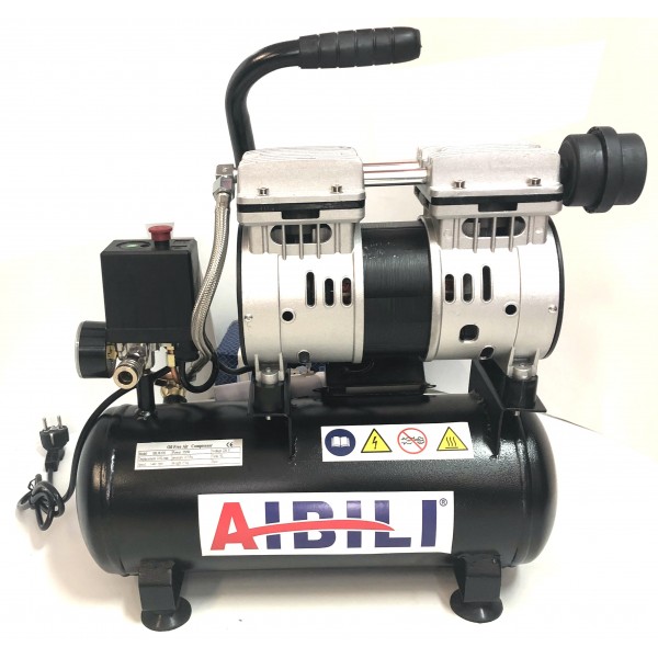 Αεροσυμπιεστής Μονομπλόκ Aθόρυβος AIBILI IBL-9LOS - 0.75Hp - 9Lt