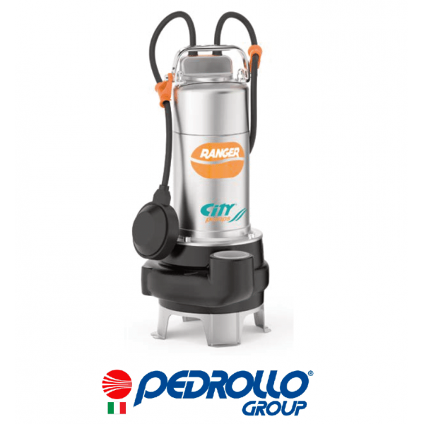 Αντλία Υποβρύχια Λυμάτων Υδάτων CITY PUMPS RANGER 15/50M - 1.5HP – Μονοφασική - INOX