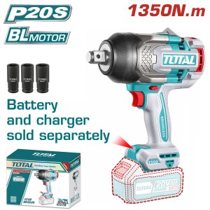 TOTAL ΕΠΑΓΓ. ΜΠΟΥΛΟΝΟΚΛΕΙΔΟ ΜΠΑΤ. Li-ion 20V / 1350Nm ΧΩΡΙΣ ΜΠΑΤΑΡΙΑ & ΦΟΡΤΙΣΤΗ (TIWLI201351)