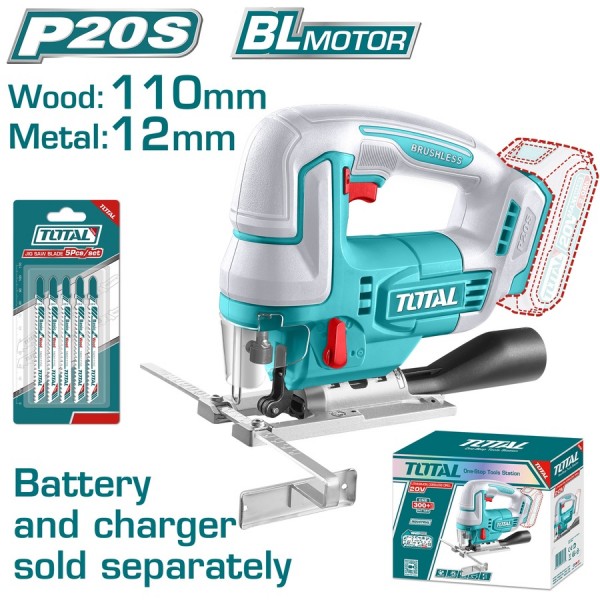 TOTAL ΕΠΑΓΓ. ΣΕΓΑ ΜΠΑΤ. Li-ion 20V ΧΩΡΙΣ ΜΠΑΤΑΡΙΑ & ΦΟΡΤΙΣΤΗ (TJSLI1008)