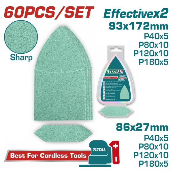 TOTAL ΕΠΑΓΓ. ΣΕΤ ΓΥΑΛΟΧΑΡΤΑ ΤΥΠΟΥ ΔΕΛΤΑ 93X172mm 60ΤΕΜ ΓΙΑ TPSLI2014 (TAC938660)