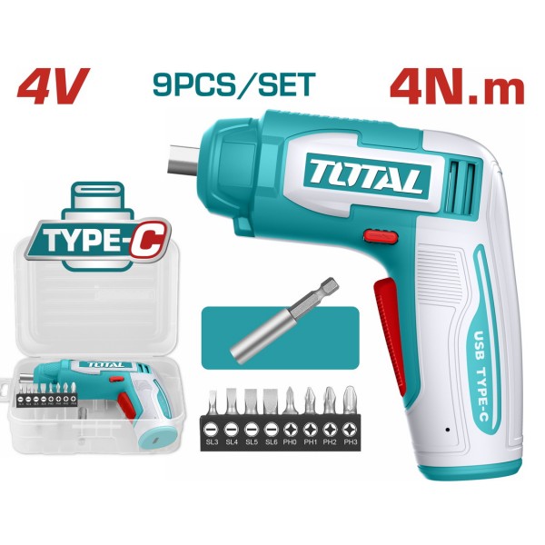 TOTAL ΚΑΤΣΑΒΙΔΙ ΜΠΑΤ. Li-ion 4V / 4Nm / 1.3Ah Type C (TSDLI0458)