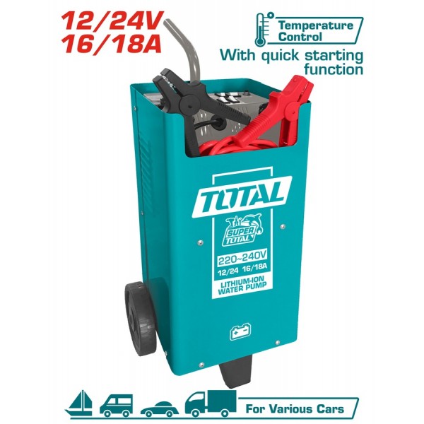 TOTAL ΕΠΑΓΓ. ΦΟΡΤΙΣΤΗΣ-ΕΚΚΙΝΗΤΗΣ ΜΠΑΤΑΡΙΩΝ 12/24V / 16-18A / 70-300Ah (TBC2201) TOTAL ΕΠΑΓΓ. ΦΟΡΤΙΣΤΗΣ-ΕΚΚΙΝΗΤΗΣ ΜΠΑΤΑΡΙΩΝ 12/24V / 16-18A / 70-300Ah (TBC2201)