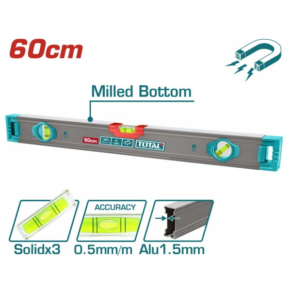TOTAL ΕΠΑΓΓ. ΑΛΦΑΔΙ ΑΛΟΥΜΙΝΙΟΥ ΜΑΓΝΗΤΙΚΟ 60cm (TMT26028M)