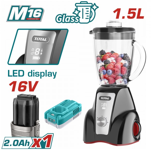 TOTAL ΜΠΛΕΝΤΕΡ ΜΠΑΤ. Li-ion 16V / 1.5Lit / 2Ah / 1 ΜΠΑΤ (TJB052K)