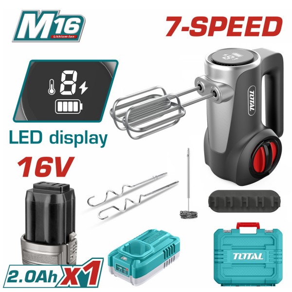 TOTAL ΜΙΞΕΡ ΜΠΑΤ. Li-ion 16V / 2Ah / 1 ΜΠΑΤ (TMK023K)