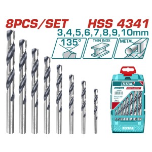TOTAL ΕΠΑΓΓ. ΣΕΤ ΤΡΥΠΑΝΙΑ HSS DIN4341 8ΤΕΜ (TACSD0085)