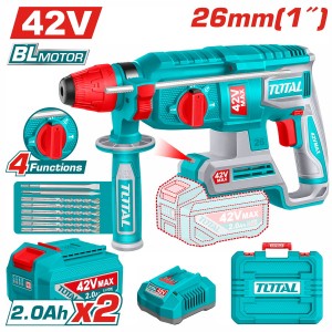 TOTAL ΕΠΑΓΓ. ΣΕΤ ΠΝΕΥΜΑΤΙΚΟ ΠΙΣΤΟΛΕΤΟ ΜΠΑΤ. Li-ion 42V / 26mm / 2Ah / 2 ΜΠΑΤ BL Motor (TRHLI422682E)