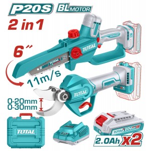 TOTAL ΕΠΑΓΓ. ΣΕΤ ΑΛΥΣΟΠΡΙΟΝΟ + ΨΑΛΙΔΙ ΜΠΑΤ. Li-ion 20V / 2Ah / 2 ΜΠΑΤ BL Motor (TOSLI250795E)