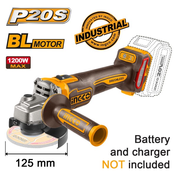 Γωνιακός Τροχός Μπαταρίας 125mm 20V Li-Ion SOLO