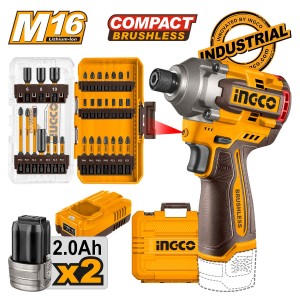 Κατσαβίδι Παλμικό Compact Μπατ. 16V Li-Ion 170Nm + Μύτες Impact Σετ 31 τεμ.