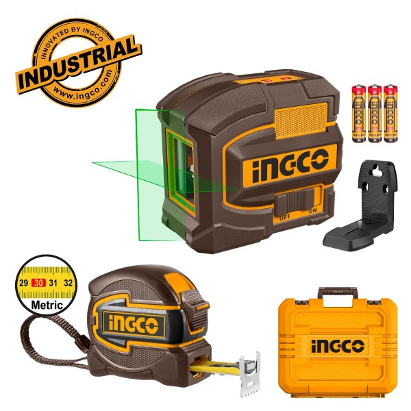 Αυτοαλφαδιαζόμενο Πράσινο Laser Σταυρού + ΔΩΡΟ Μετροταινία 5m Σετ