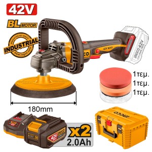 Αλοιφαδόρος Μπαταρίας 42V Li-Ion Φ 180mm +Εργαλειοθήκη Βαθιά 19