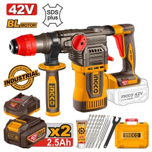 Πιστολέτο Περιστροφικό Κρουστικό Σκαπτικό Μπαταρίας 42V Li-Ion 4.5J Φ28mm