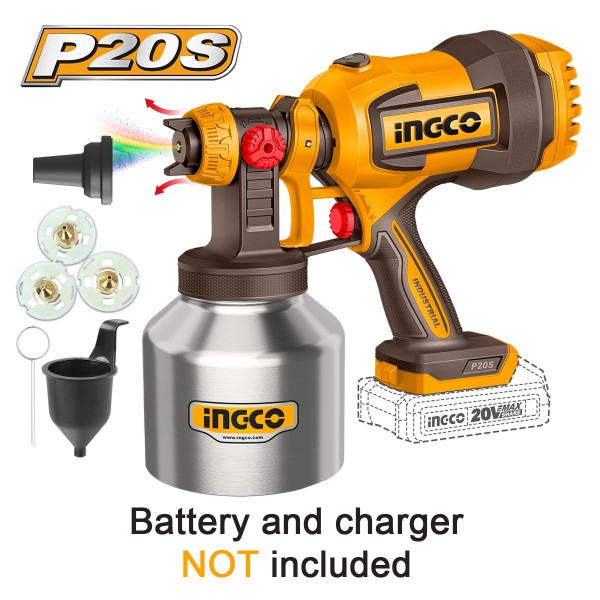 Πιστόλι Βαφής Μπαταρίας 20V Li-Ion SOLO με ΙΝΟΧ Δοχείο (Με Λειτουργία Φυσητήρα)