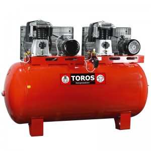 TOROS: ΑΕΡΟΣΥΜΠΙΕΣΤΗΣ ME 2 ΚΕΦΑΛΕΣ ΜΕ ΙΜΑΝΤΑ 500LIT/15HP-(7,5+7,5)HP ΜΕ ΠΙΝΑΚΑ Υ/Δ