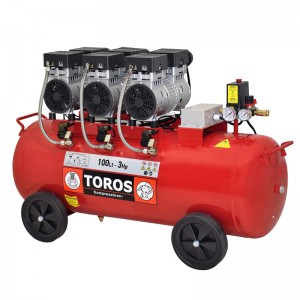 TOROS: ΑΕΡΟΣΥΜΠΙΕΣΤΗΣ ΧΑΜΗΛΟΥ ΘΟΡΥΒΟΥ OILFREE 100LT, 3HP