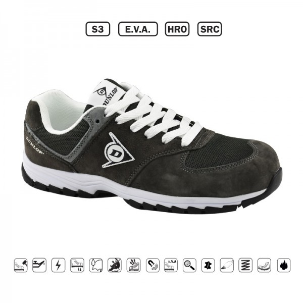 DUNLOP: ΠΑΠΟΥΤΣΙΑ ΕΡΓΑΣΙΑΣ SUEDE+MESH FLYING ARROW - ΓΚΡΙ - S3,E.V.A.,HRO,SRC- ΜΕΓΕΘΟΣ43