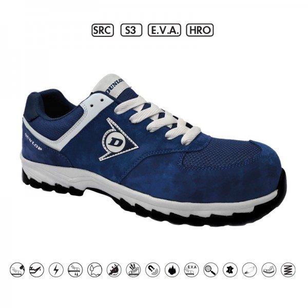 DUNLOP: ΠΑΠΟΥΤΣΙΑ ΕΡΓΑΣΙΑΣ SUEDE+MESH FLYING ARROW - ΜΠΛΕ - S3,E.V.A.,HRO,SRC- ΜΕΓΕΘΟΣ44