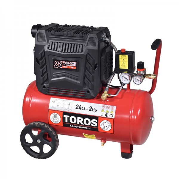 TOROS: ΑΕΡΟΣΥΜΠΙΕΣΤΗΣ OILFREE ΧΑΜΗΛΟΥ ΘΟΡΥΒΟΥ (SEMISILENT) 24LT/2,0HP TOROS: ΑΕΡΟΣΥΜΠΙΕΣΤΗΣ OILFREE ΧΑΜΗΛΟΥ ΘΟΡΥΒΟΥ (SEMISILENT) 24LT/2,0HP