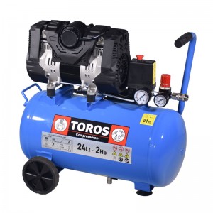 TOROS: ΑΕΡΟΣΥΜΠΙΕΣΤΗΣ OILFREE ΧΑΜΗΛΟΥ ΘΟΡΥΒΟΥ (SEMISILENT) 24LT/2,0HP - 10 BAR
