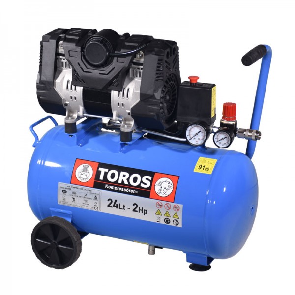 TOROS: ΑΕΡΟΣΥΜΠΙΕΣΤΗΣ OILFREE ΧΑΜΗΛΟΥ ΘΟΡΥΒΟΥ (SEMISILENT) 24LT/2,0HP - 10 BAR TOROS: ΑΕΡΟΣΥΜΠΙΕΣΤΗΣ OILFREE ΧΑΜΗΛΟΥ ΘΟΡΥΒΟΥ (SEMISILENT) 24LT/2,0HP - 10 BAR