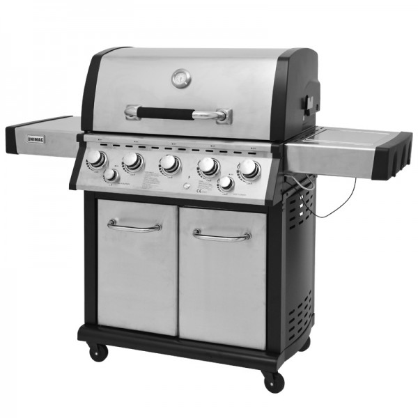 UNIMAC: ΨΗΣΤΑΡΙΑ ΥΓΡΑΕΡΙΟΥ INOX BBQ PREMIUM LINE - 5 ΕΣΤΙΕΣ , 1 ΠΛΑΪΝΟ ΜΑΤΙ KAI 1 ΚΑΥΣΤΗΡΑ INFRARED